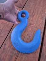 Blauer Kranhaken, Gusseisen Haken, Vintage
