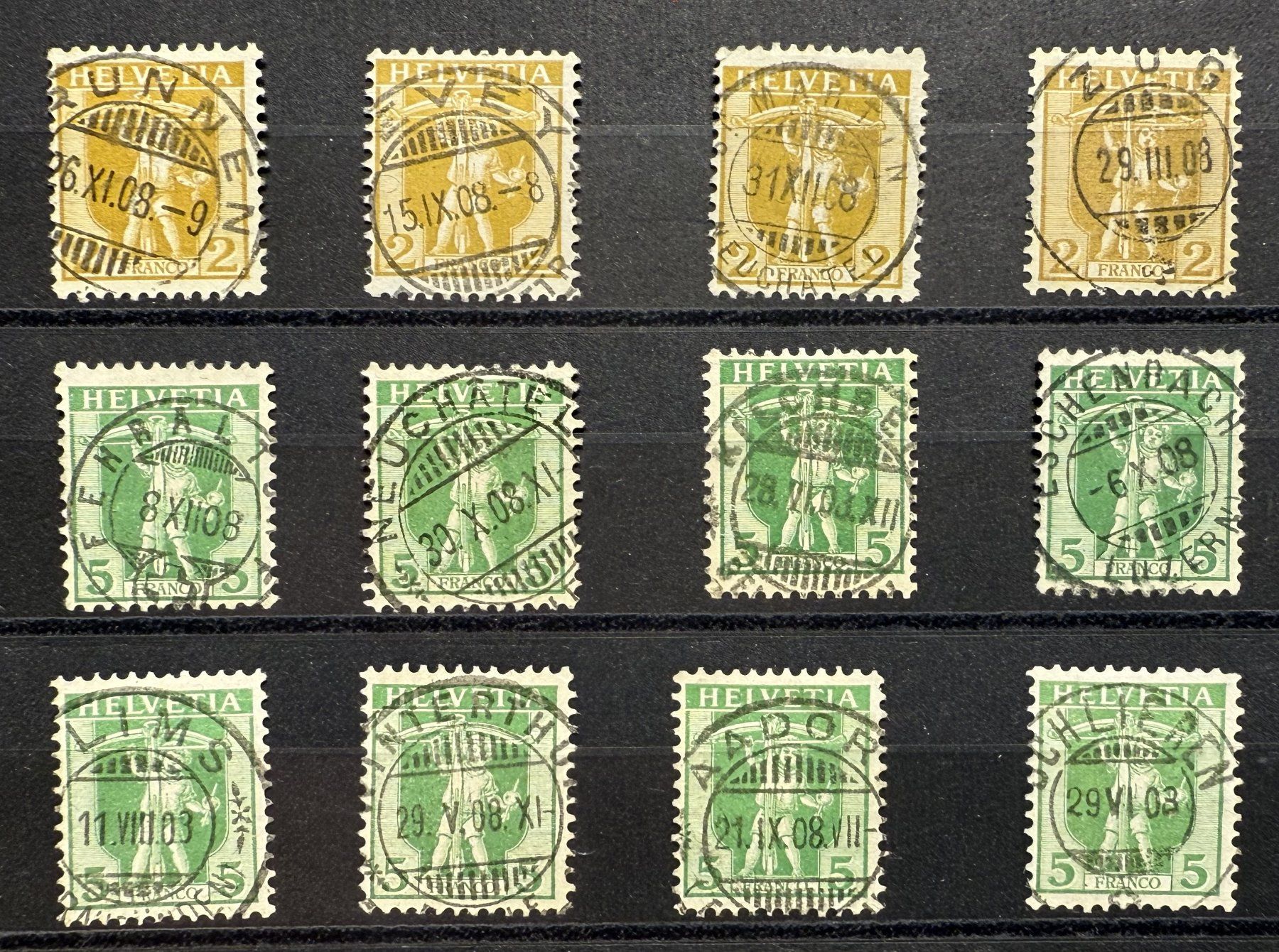 Tutti i francobolli: 101 - 103 Vollstempel 12 Stück – Usato da Steinhausen venduto da yukon26