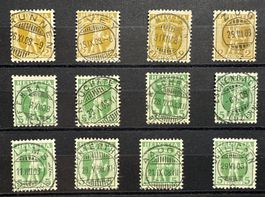 101 - 103 Vollstempel 12 Stück