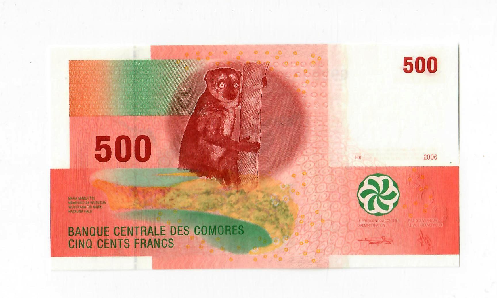 Banknoten: Banknote Comoren/Komoren, 500 Francs, 2006, UNZ – Neu (gemäss Beschreibung) aus Landquart von balboajimmy