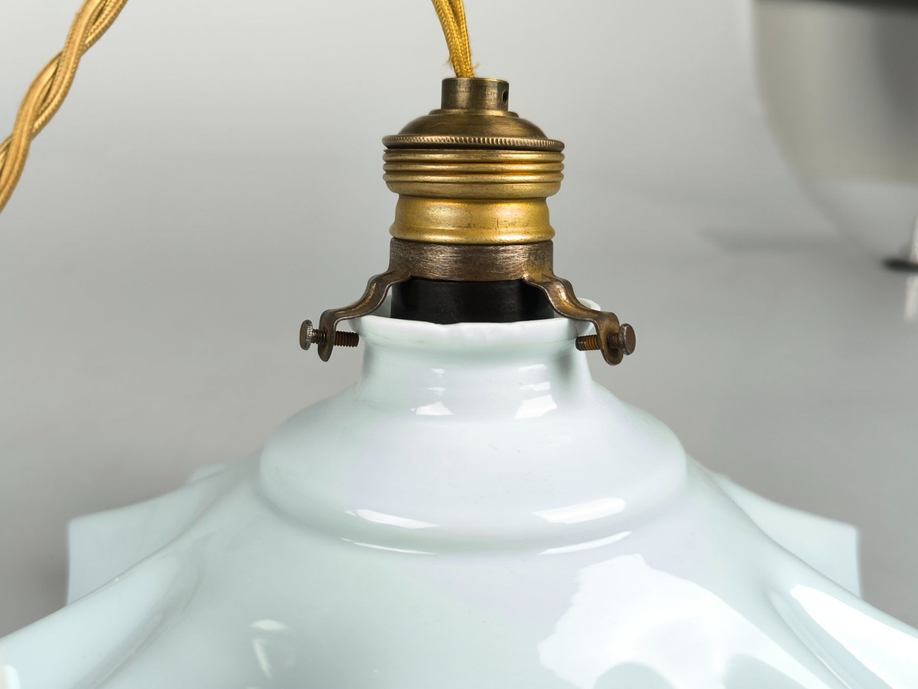 Lampadari & plafoniere: Antike Jugendstil Deckenlampe Opalglas Wellenrand E27 – Usato da Rüti ZH venduto da Restwert_Rueti_ZH 4