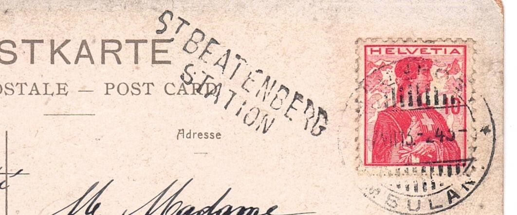 Cartoline postali: 1913 St. Beatenberg mit 2-Zeiler Balkenstempel – Usato da Kreuzlingen venduto da Koi4 2
