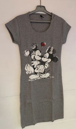 Graues Mickey & Minnie Sommerkleid Grösse L - Top Zustand!