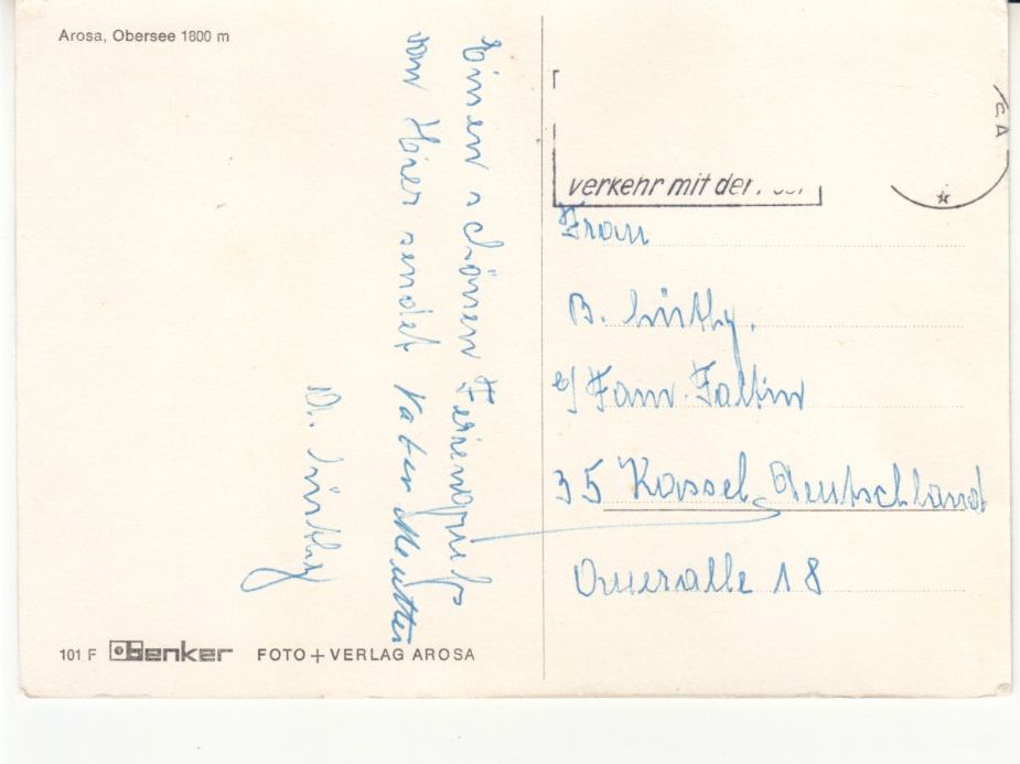 Cartoline postali: Arosa ca. 1970 – Usato da Bürglen TG venduto da StampGraf 1