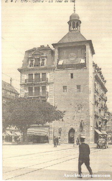 Cartoline postali: Genève - La Tour de Ile Oldtimer + c1910 – Usato da Emmenbrücke venduto da teestube