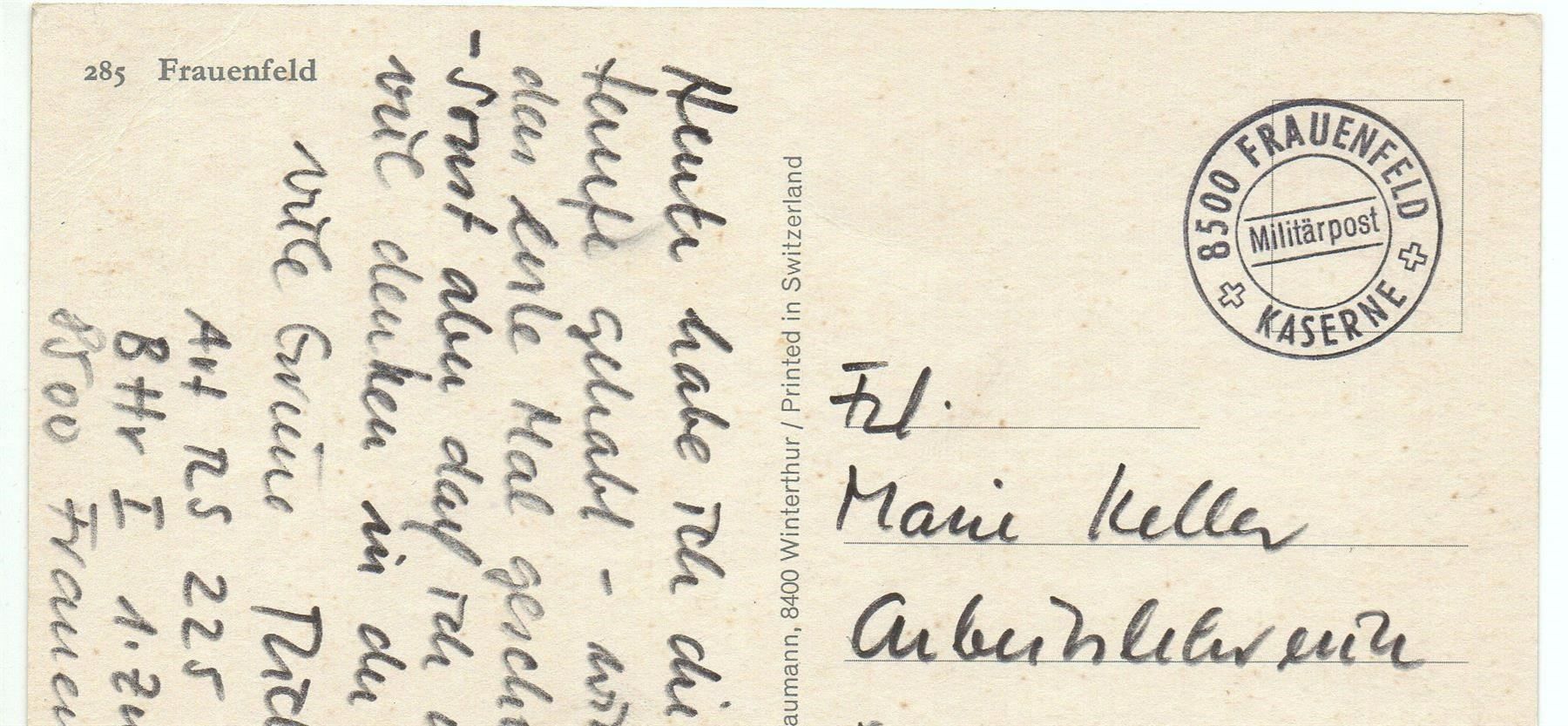 Cartoline postali: FRAUENFELD – Usato da Jona venduto da philajona 1
