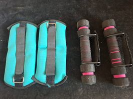 Gewichtsmanschetten und Handgewichte Set Turquoise/Schwarz