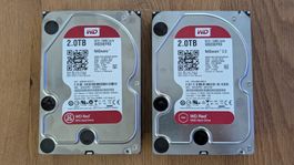 2x WD Red NAS HDD 2TB (WD20EFRX, 64MB Cache, SATA)