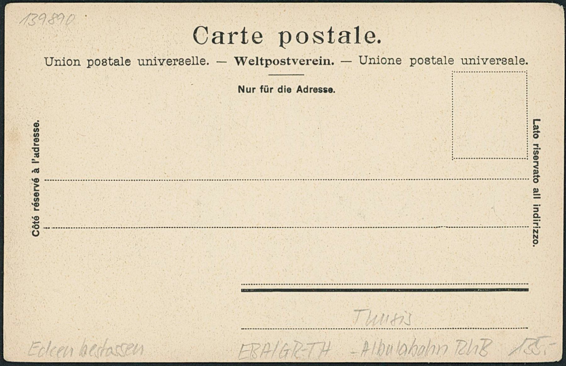 Cartoline postali: GR Thusis - Albulabahn - Rhätische Bahn RhB – Nuovo (secondo la descrizione) da Schindellegi venduto da stationary 1