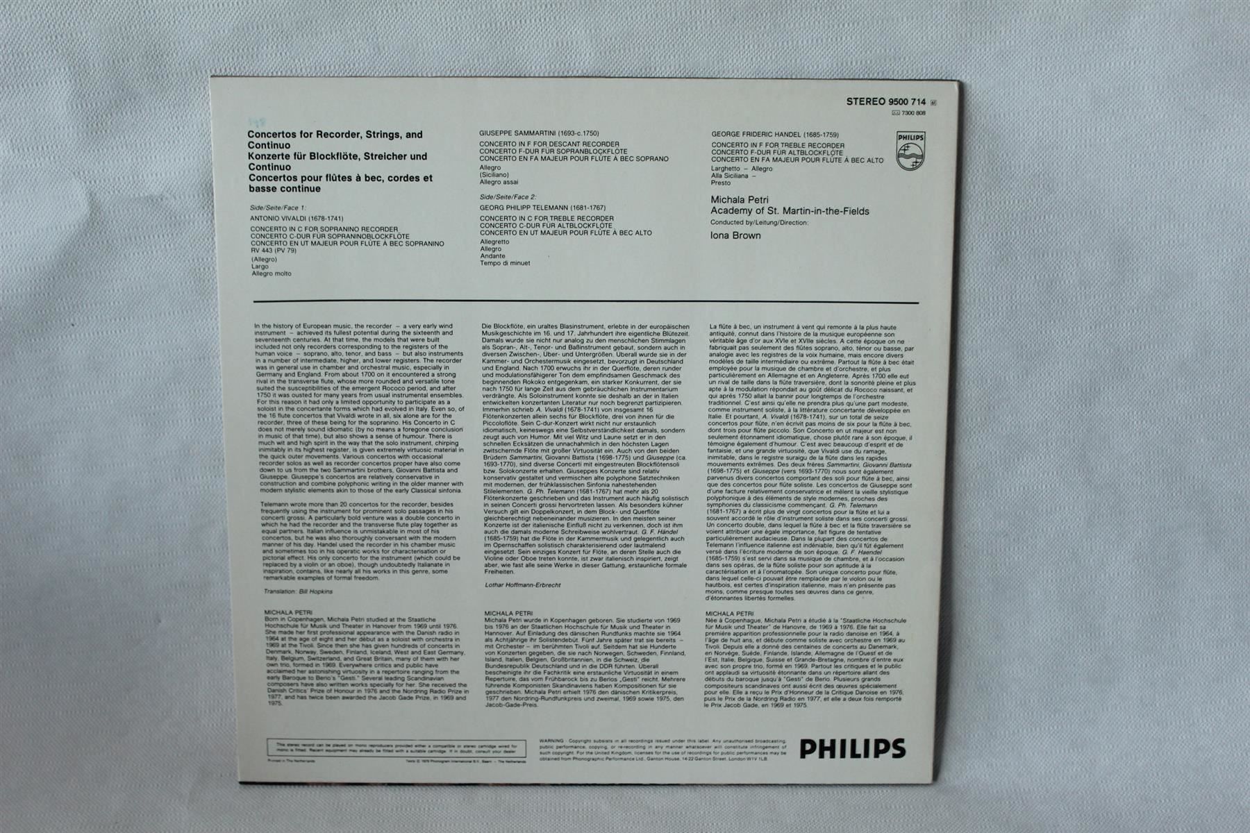 CD: VIVALDI: Michala Petri - Flötenkonzerte – Usato da Bern venduto da kultiges 8