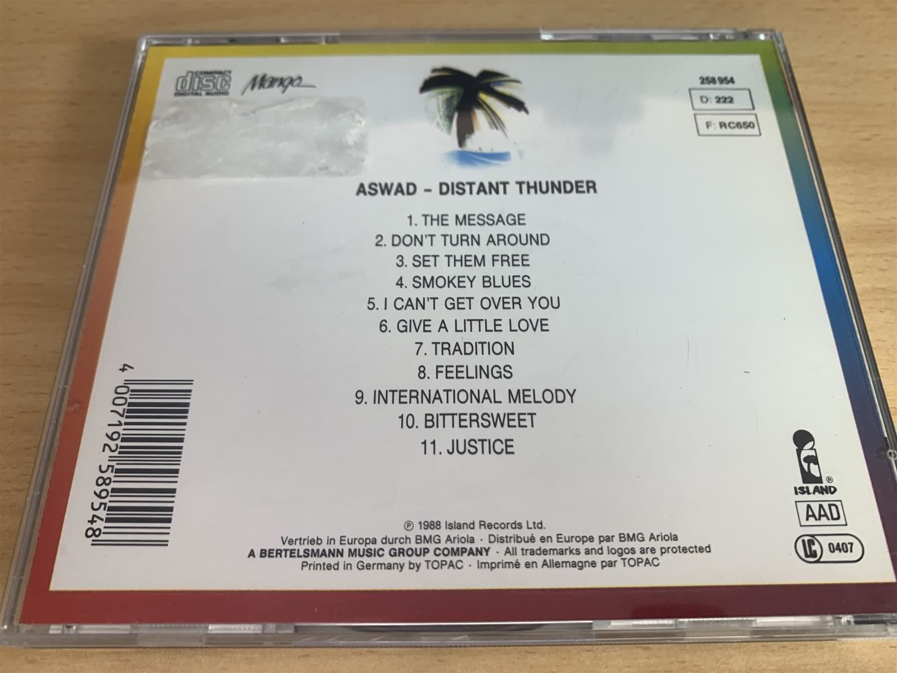 CDs: Aswad – Distant Thunder – D'occasion à Rikon im Tösstal par Alpenmutz 1