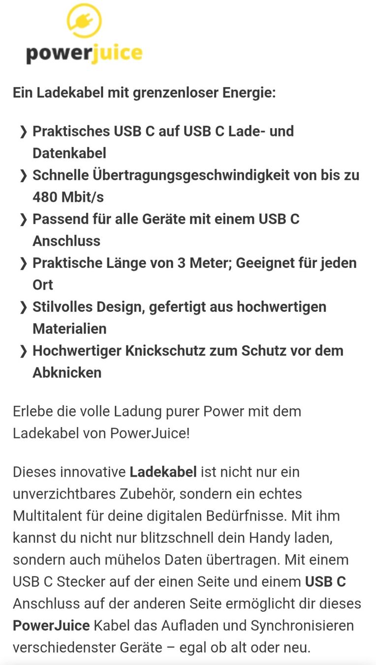 Cavi: 3A USB C auf USB C Ladekabel Nylon Datenkabel, 3 Meter – Nuovo (secondo la descrizione) da Rotkreuz venduto da Dima8 3
