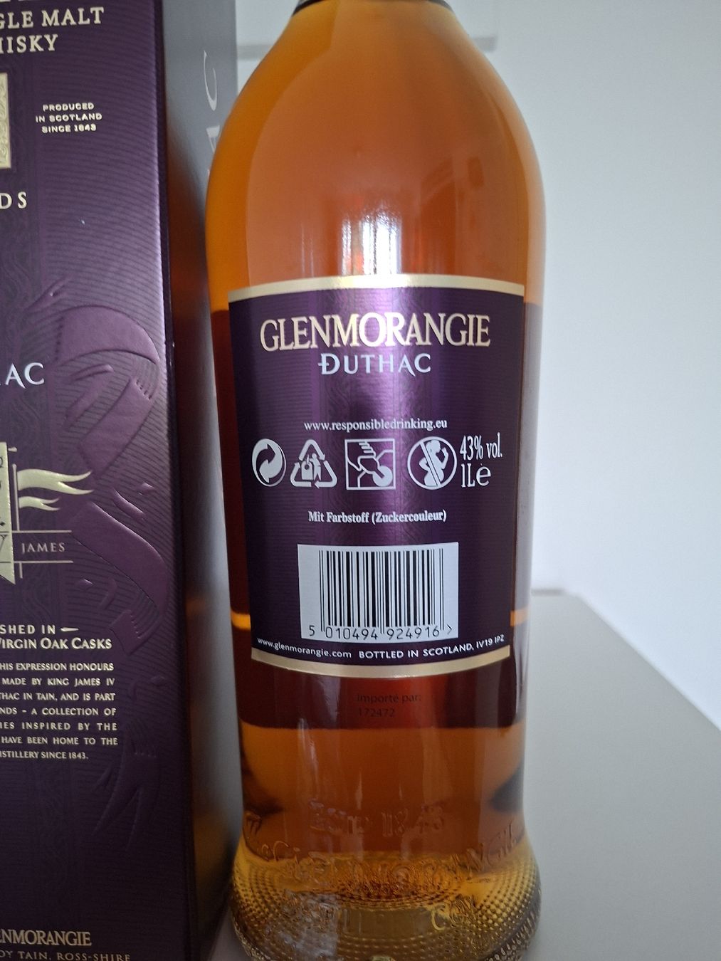 Glenmorangie Spirituosen: Glenmorangie The Duthac 1L 43% – Gebraucht aus Kriens von Arthur73 2