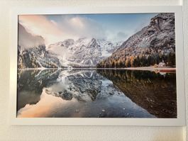 Winterbild See Berg Natur
