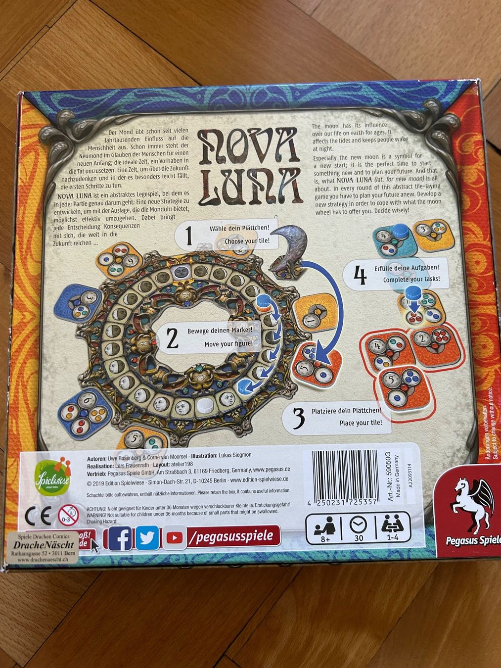Pegasus Spiele Giochi: Nova Luna Brettspiel, 1-4 Personen – Usato da BERN venduto da SZ86 1