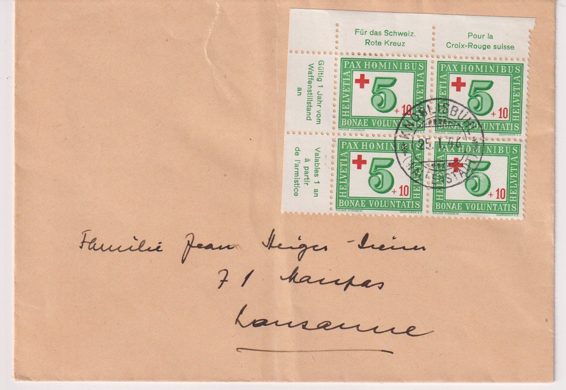 Tutti i francobolli: Schöner "PAX" Brief vom 25.1.1946! – Usato da Samnaun-Compatsch venduto da Muckimu