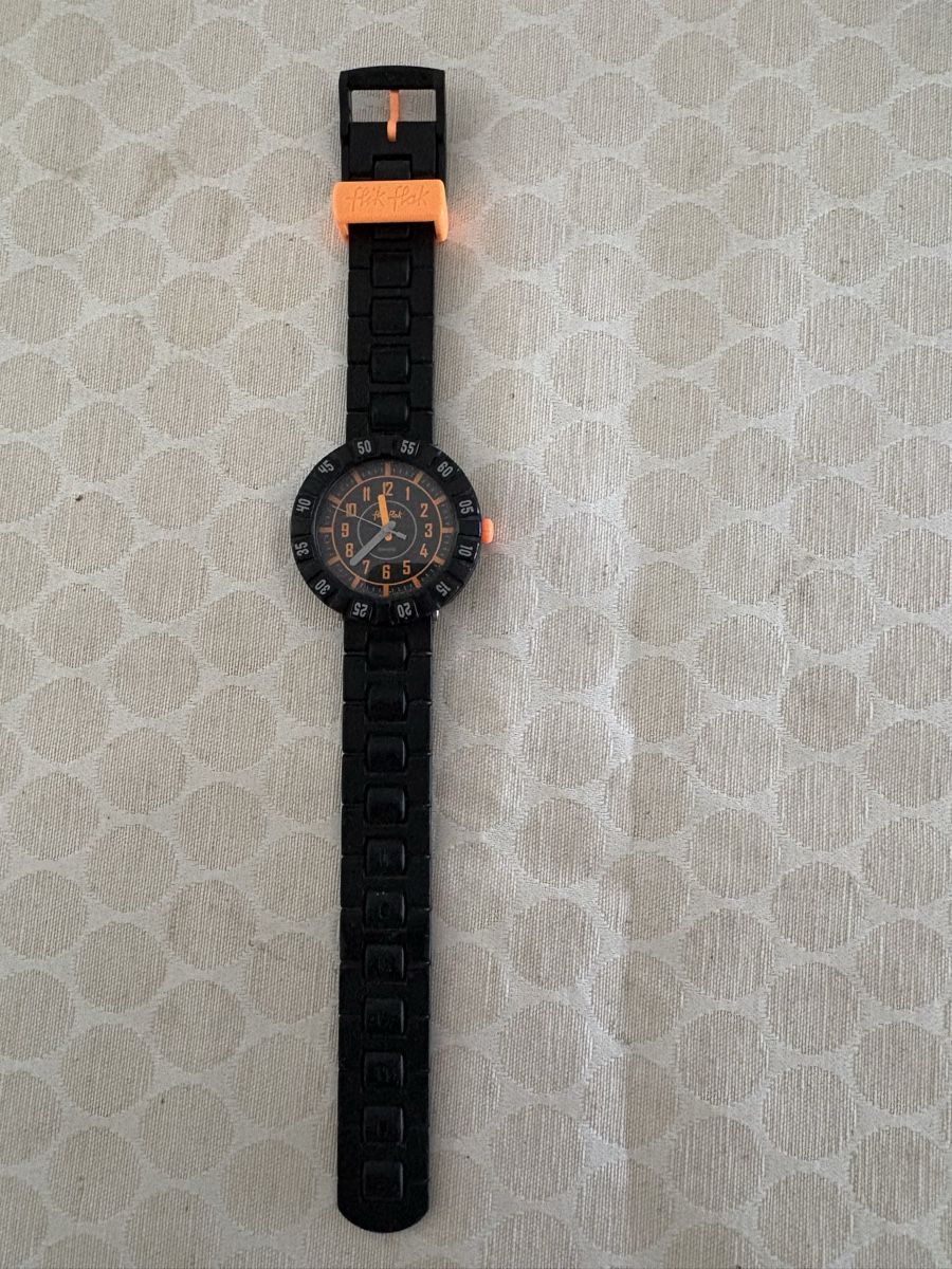 Flik Flak Orologi: Herren Uhr, Flik Flak, schwarz/orange – Usato da Richterswil venduto da Martin01016 1