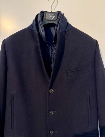 FAY Mantel Double Coat Gr L mit Stepp-Weste Dunkelblau