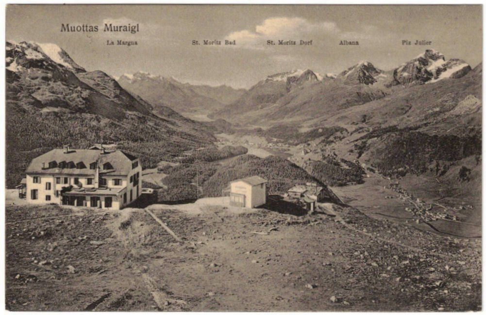 Cartoline postali: St. Moritz - Standseilbahn Muottas Muragl Bergstation – Usato da Binningen venduto da Mountainrider