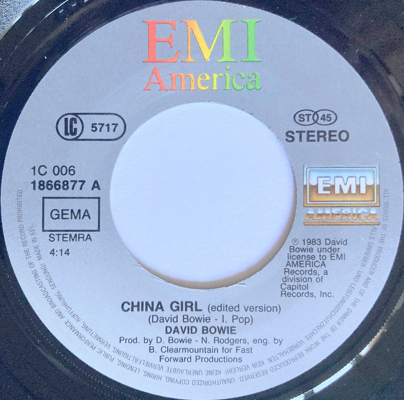 Dischi in vinile: DAVID BOWIE - CHINA GIRL – Usato da Bottens venduto da hotter-than-hell 2