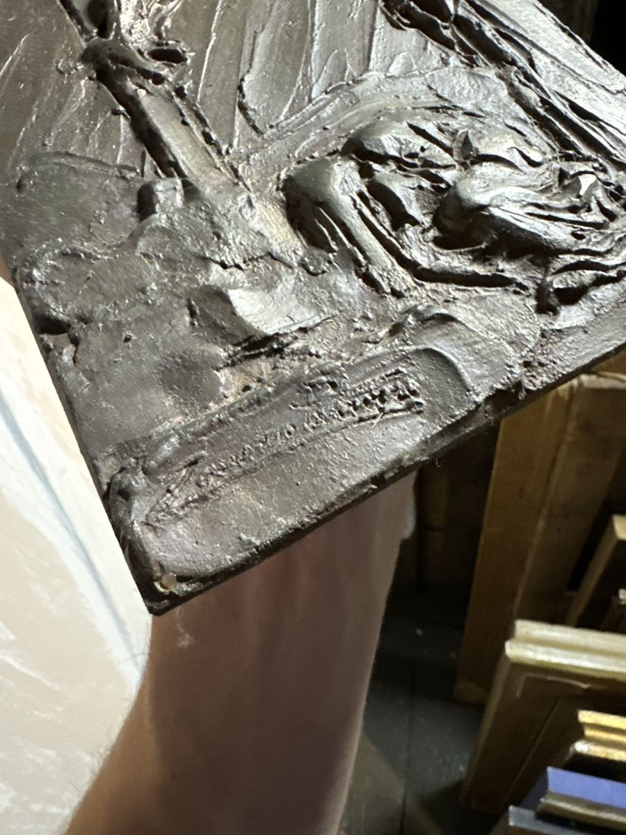 Sculture & Statue: Bas relief bronze, crucifixion passion – Usato da Genève venduto da GenevasWunderkammer 3