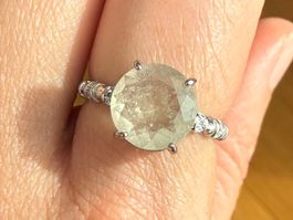 ✨ Libysches Wüstenglas Ring 925 Silber Verstellbar