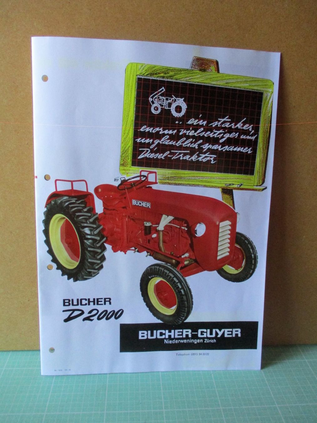Bucher Documenti: Bucher D2000 Traktor Prospekt -  Reprint / Copy – Usato da Ottikon Gossau ZH venduto da hokuspokus