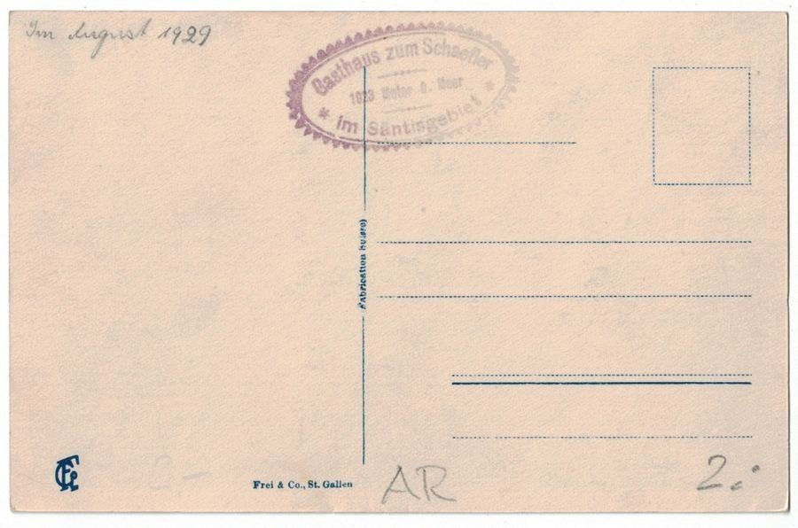 Cartoline postali: Schäfler mit Wegpartie, datiert 1929, gestempelt – Usato da Frauenfeld venduto da POML 1