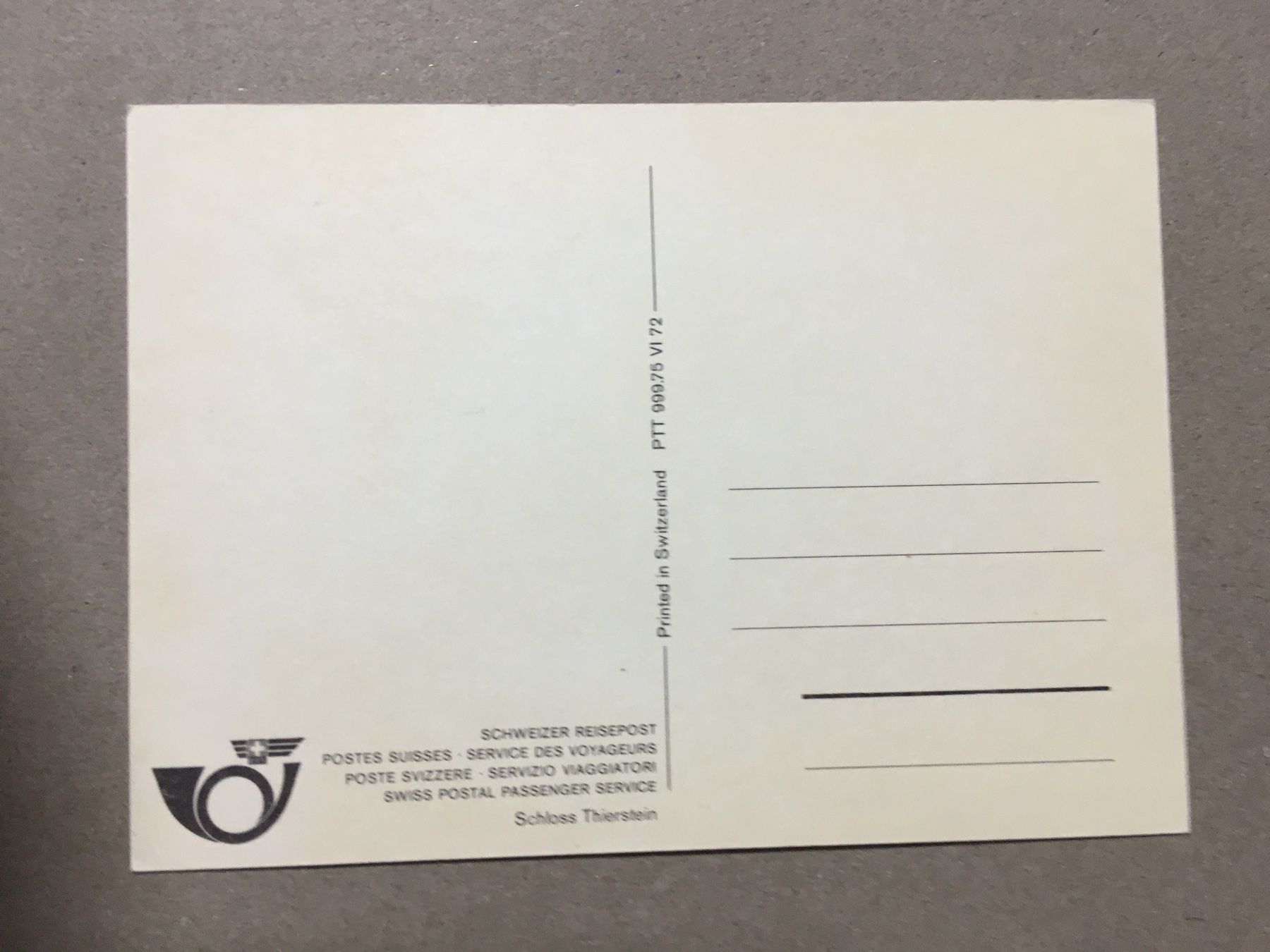 Cartoline postali: AK PTT Serie Postauto Schloss Thierstein Solothurn – Usato da Küttigen venduto da Melisch1000 1