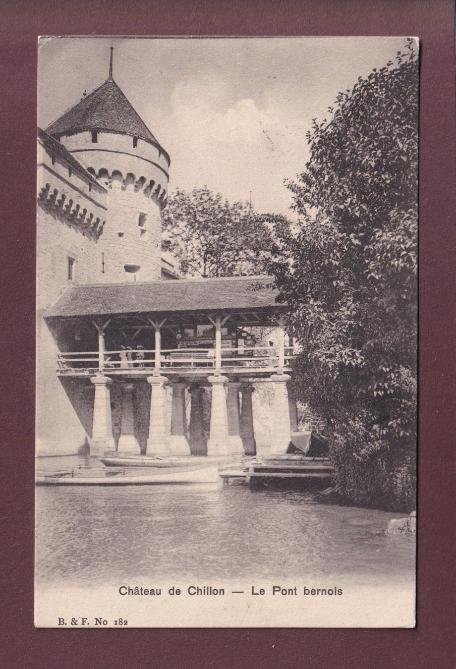 Cartoline postali: Château de CHILLON - Pont bernois - 1914 – Usato da Pully venduto da nicecards