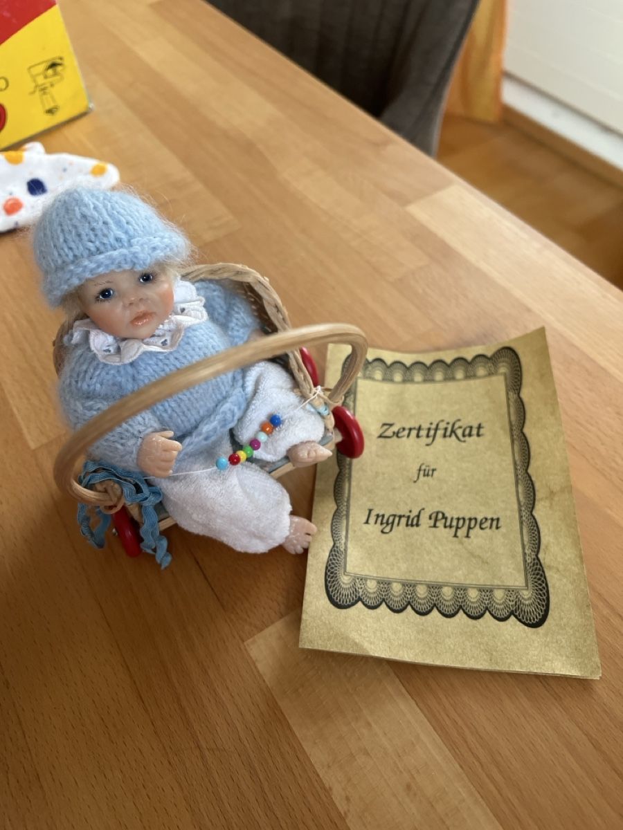 Bambole: Hand modellierte Fimo Puppe mit Kinderwagen – Usato da Arbon venduto da sab_q6ph