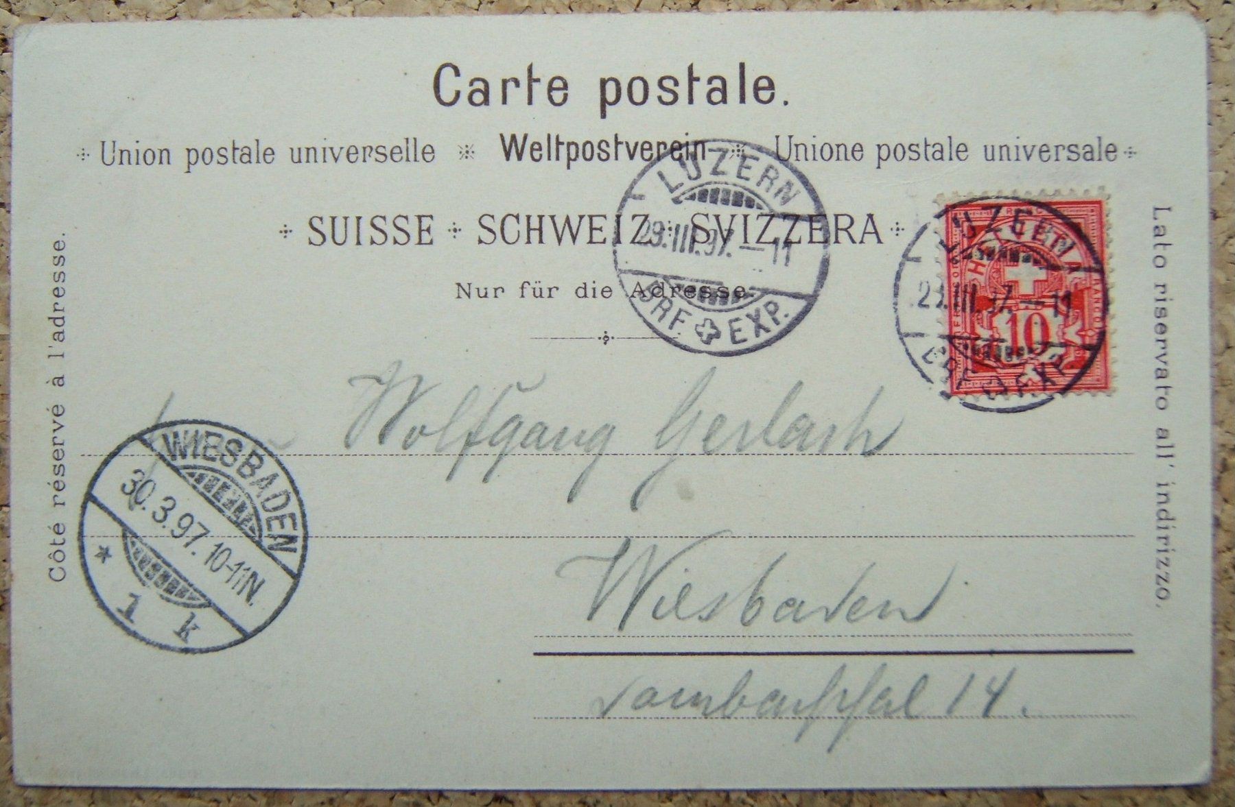 Cartes postales: SCHLUMPF-LITHO SOUVENIR DE LUCERNE 1897 – D'occasion à Brunnen par Nonne04 1