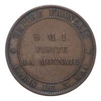 Frankreich, 10 Centimes 1854 Besuch der Pariser Münze