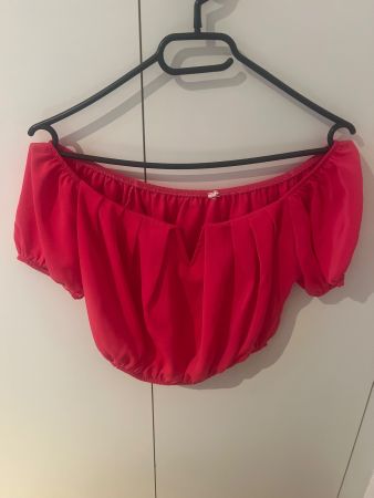 Top rouge d'été épaules dénudées - Taille XS/S