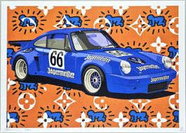Death NYC Ltd Ed Pop Art Druck " Haring Jägermeister Porsche