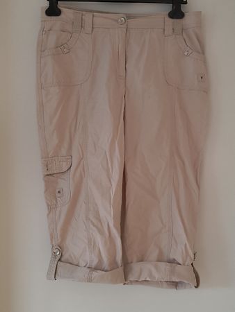 Sommer Caprihose beige Gr. 42 Damen
