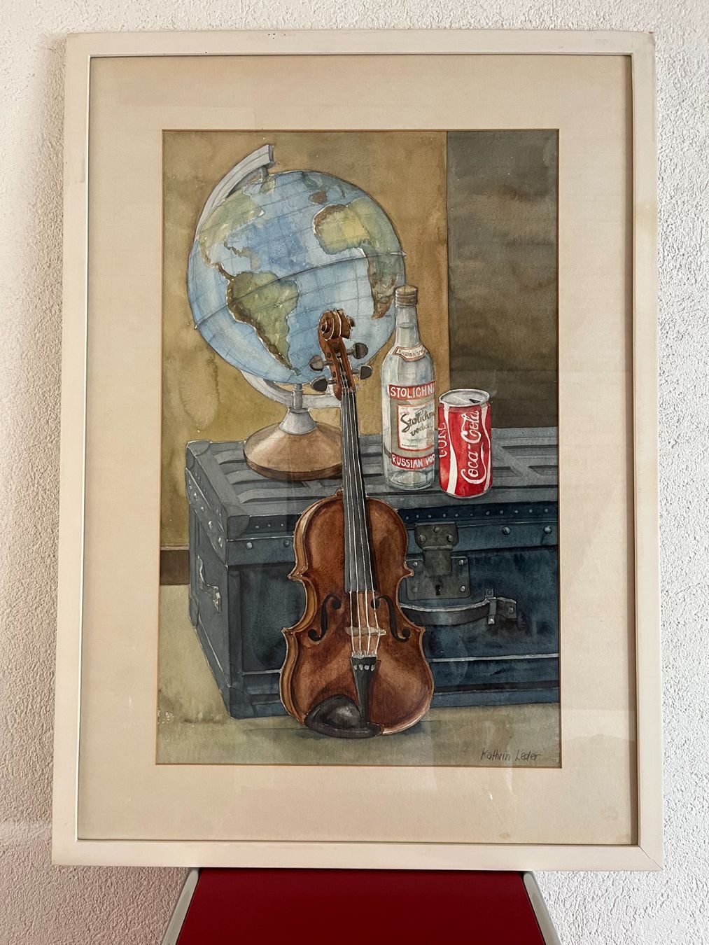 Dipinti: Kathrin Leder, Aquarell signiert,  Ost/West – Usato da Aarau Rohr venduto da Hohenstaufen1208