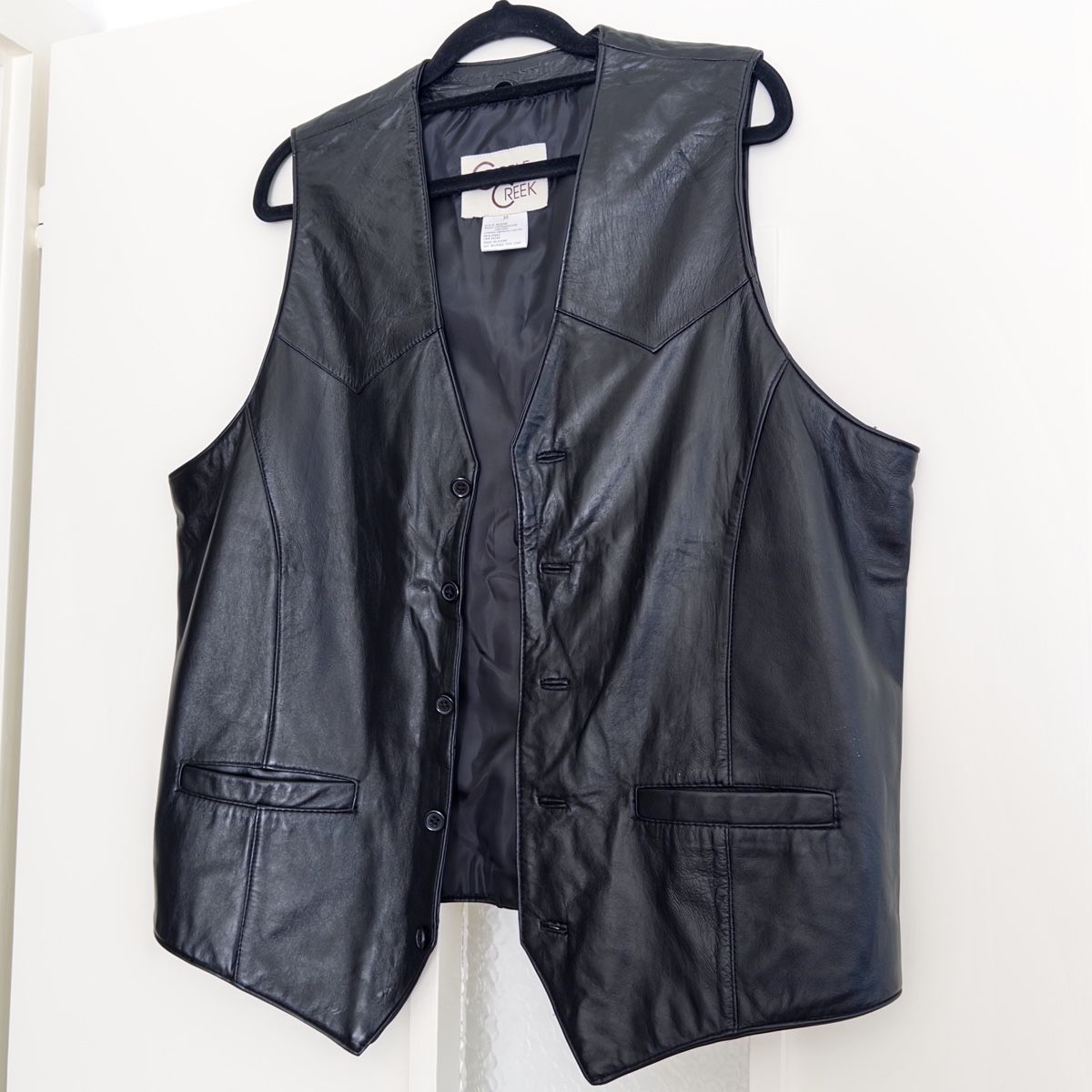 Gilet & Giacche: Cripple Creek schwarze Lederweste – Usato da Brig venduto da hanasm22 1