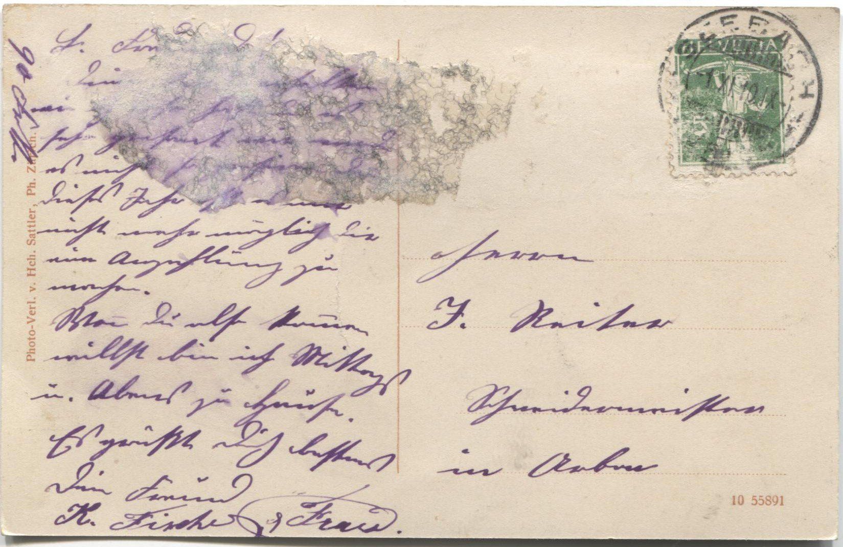 Ansichtskarten: OERLIKON ZH 1910 Allenmoosstrasse – Gebraucht aus Wil SG von Clanx 1