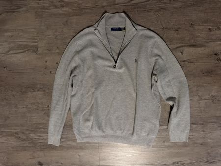 Ralph Lauren Half-Zip Hellgrau XL