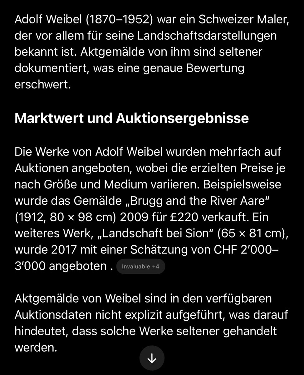 Dipinti: Original Ölgemälde "Aktstudie" von Adolf Weibel, 1950 – Usato da Glarus venduto da KunstWerkEr-LS87 8