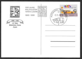 Sonderkarte A. 1487 Philatelistenverein Luzern 5.11.1988