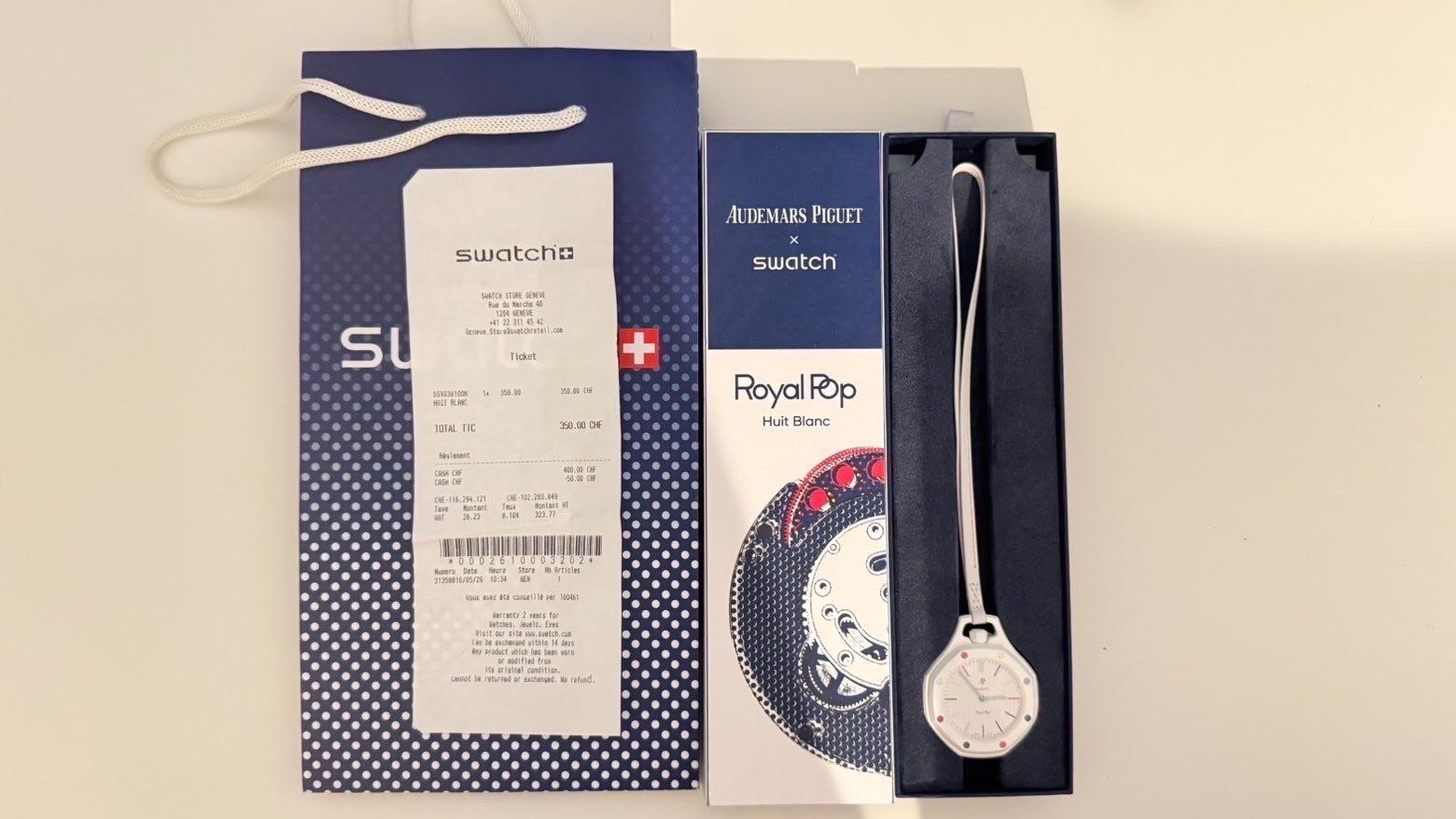 Audemars Piguet Orologi: Swatch X Audemars Piguet Huit blanc – Nuovo e nell'imballaggio originale da Thônex venduto da GBC_WW
