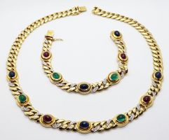 Panzerketten aus 18K Gold mit Edelsteinen