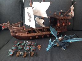 Rare Bateau Mega Bloks Dragons Krystal Wars Man-O-War 9895