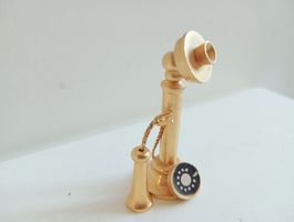 Vintage Miniatur Telefon Messing 5cm - Top Zustand