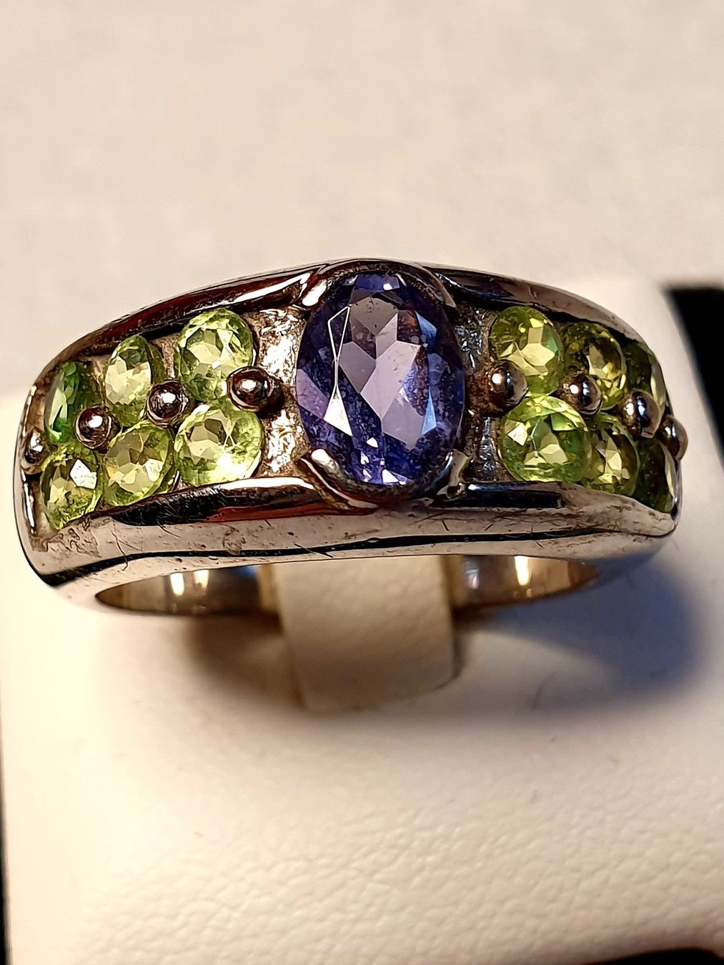 Anelli: Ring Silber mit Iolith und Peridot Grösse 55 – Nuovo (secondo la descrizione) da Zürich venduto da adriben 5