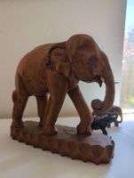 6er Set Elefanten Figuren, Handgeschnitzt, Deko-Set