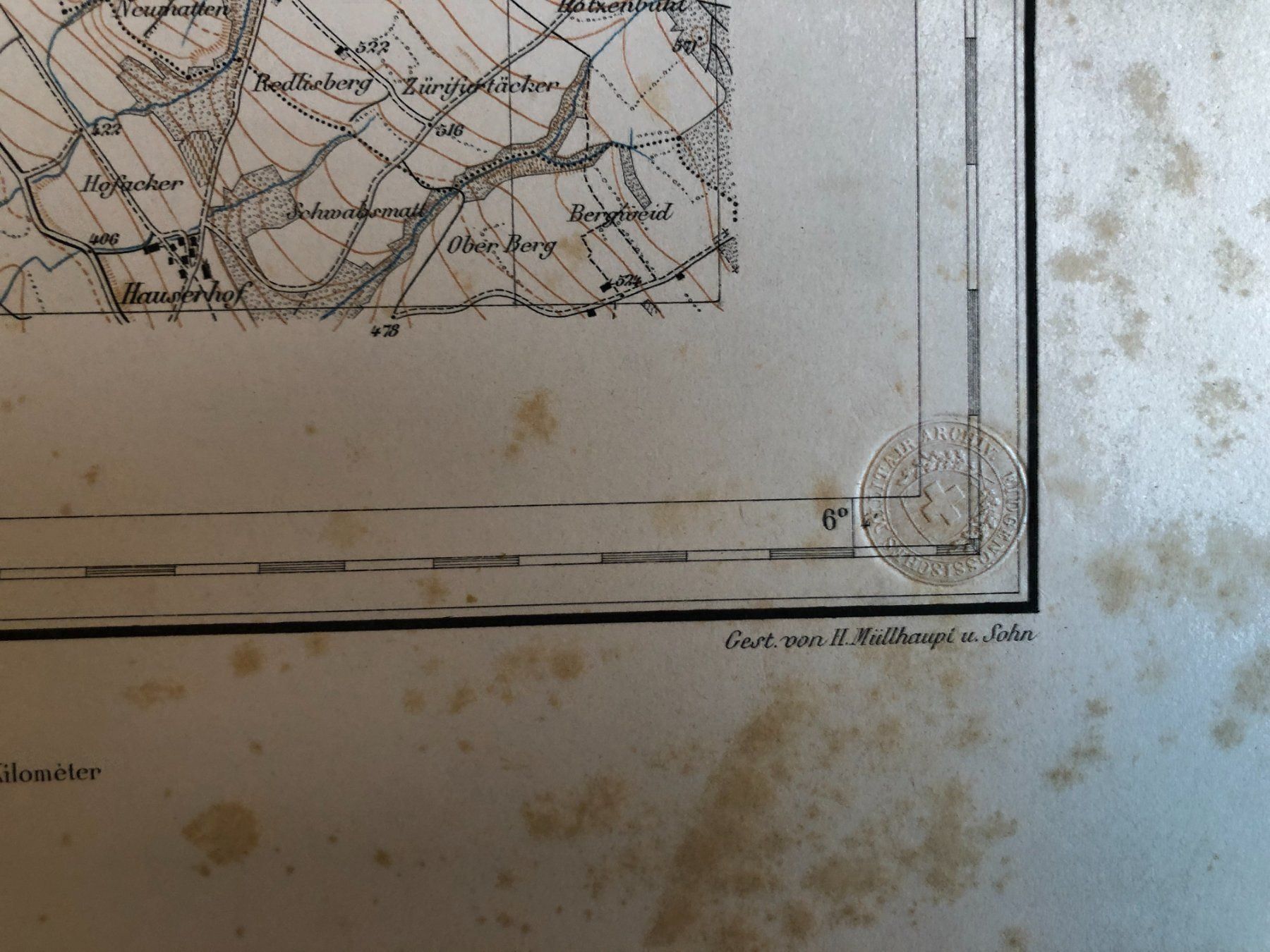Landkarten & Atlanten: Siegfriedatlas Bl. 157: Bremgarten 1882 – Gebraucht aus Zürich von allp 6