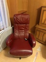 Sessel Leder Rot drehbar, sehr bequem